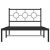 vidaXL Metal Bed Frame without Mattress with Headboard Black 107x203cm