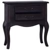 vidaXL Side Table with Drawers Black 60x30x60 cm Solid Wood Mahogany