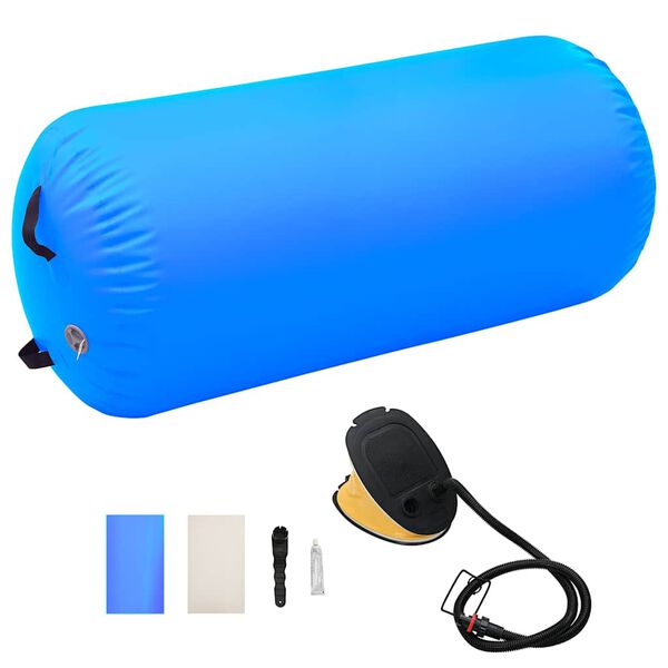 vidaXL Inflatable Gymnastic Roll with Pump 120x75 cm PVC Blue