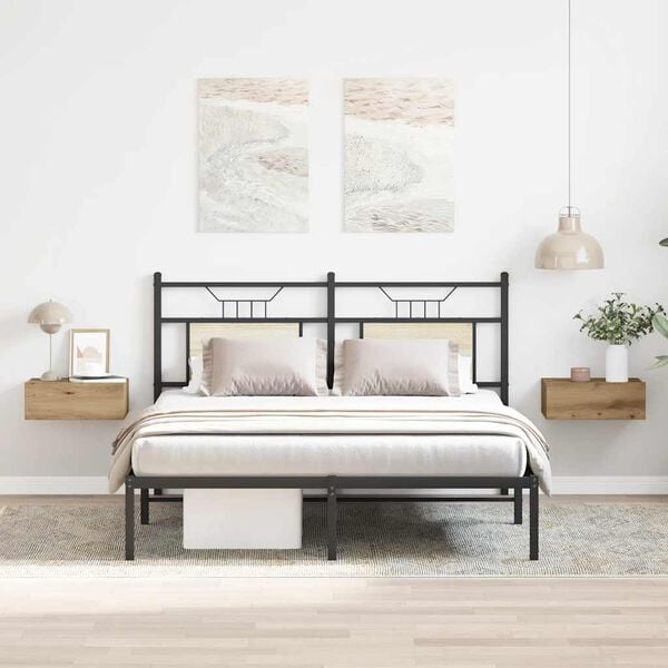 vidaXL Floating Nightstands 2 pcs Artisan Oak 40x32x15 cm Engineered Wood