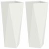 vidaXL Planter 2 pcs White 30 x 30 x 75 cm Steel