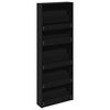 vidaXL Shoe Cabinet with Mirror 5-Layer Black 63x17x169.5 cm