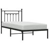 vidaXL Metal Bed Frame without Mattress with Headboard Black 80x200cm