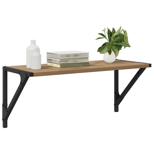 vidaXL Wall Shelves with Shelf 2 pcs Artisan Oak 60 x 25 x 25.5 cm