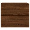vidaXL Wall-mounted Bedside Cabinet with LED Lights Brown Oak