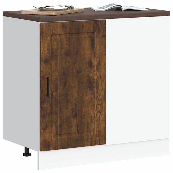 vidaXL Kitchen Base Cabinet Porto Smoked Oak Engineered Wood