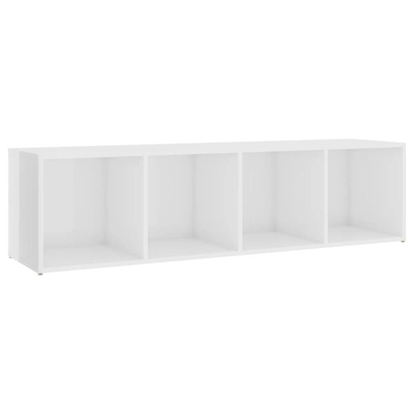 vidaXL TV Cabinets 2 pcs High Gloss White 142.5x35x36.5 cm Engineered Wood