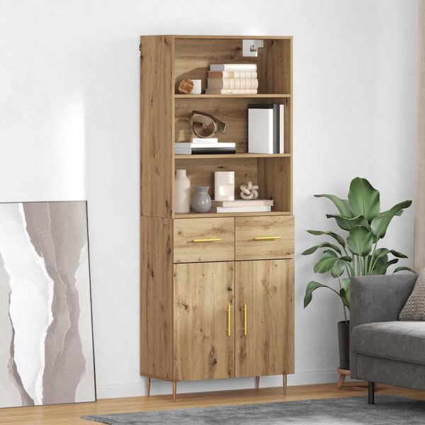 vidaXL Highboard Artisan Oak 69.5 x 34 x 180 cm Engineered Wood