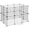 vidaXL 20-Panel Pet Cage with Door Black 35x35 cm Steel
