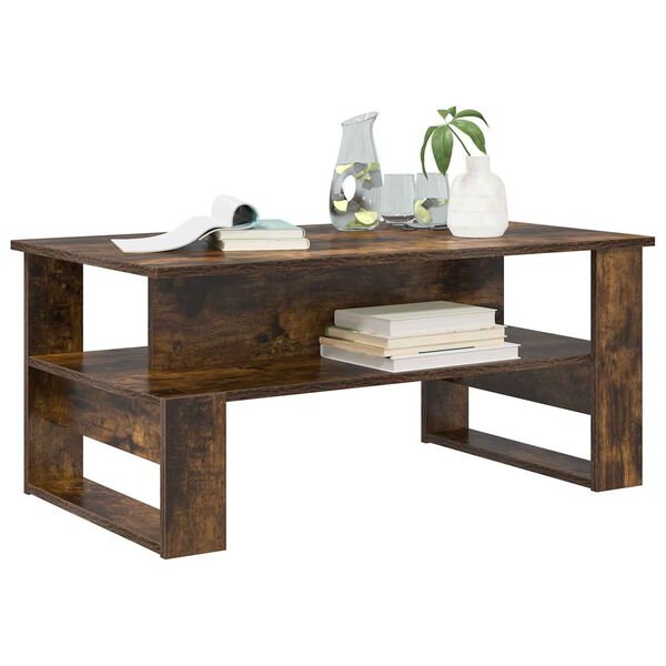vidaXL Coffee Table Smoked Oak 90 x 50 x 40 cm Engineered Wood