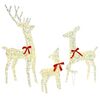 vidaXL Reindeer Family 3 pcs Warm white 67 x 26 x 127 cm PET