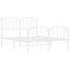 vidaXL Metal Bed Frame without Mattress with Footboard White 150x200cm