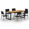 vidaXL 7 Piece Garden Dining Set Black