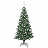 vidaXL Artificial Pre-lit Christmas Tree Green 210 cm PVC and Metal