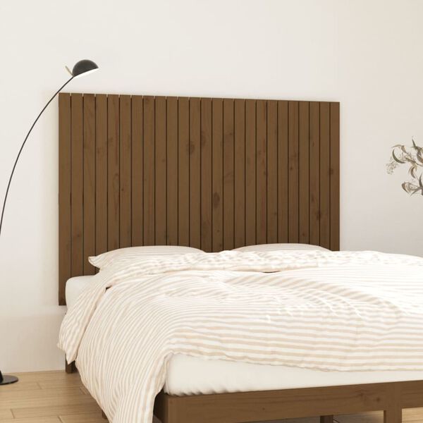 vidaXL Wall Headboard Honey Brown 159.5x3x110 cm Solid Wood Pine