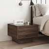 vidaXL Bedside Table with Infinity LED Brown Oak 40x40x30 cm