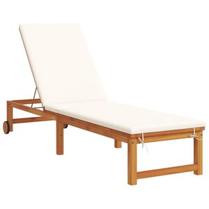vidaXL Sun Lounger Reclining Brown 53 x 202 x 89cm Solid Acacia wood