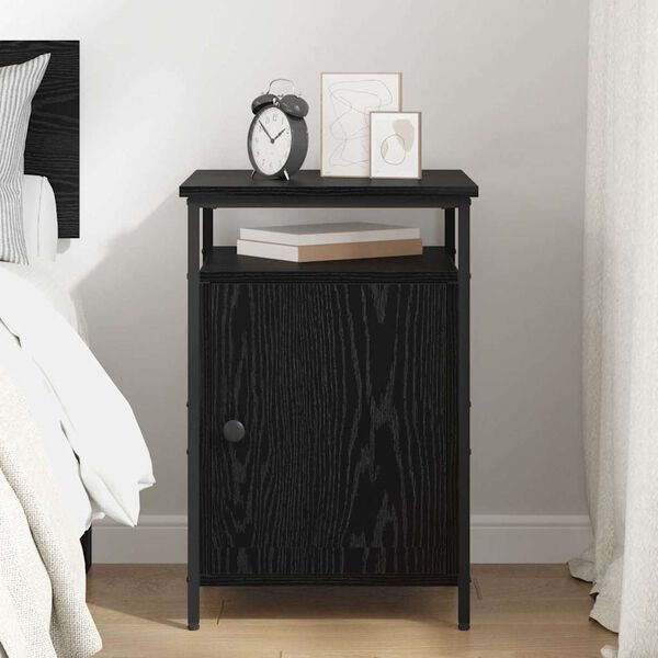 vidaXL Bedside Cabinet Black oak 40 x 42 x 60cm Engineered Wood