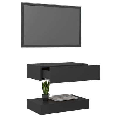 vidaXL TV Cabinet with LED Lights Grey 60x35 cm