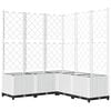 vidaXL Garden Planter with Trellis White 120x120x136 cm PP
