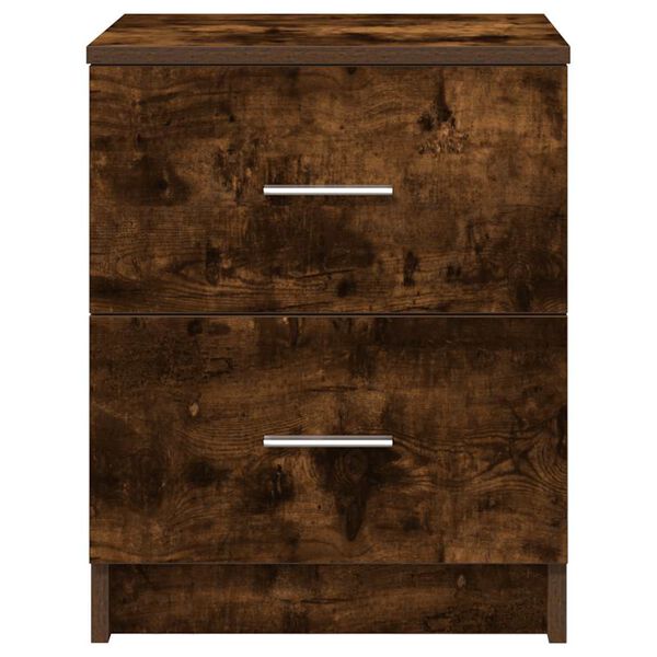 vidaXL Bedside Cabinet with 2 Drawers Smoked Oak 40x36x50 cm
