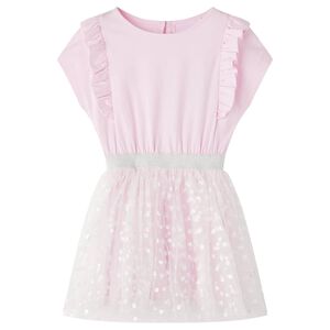 vidaXL Kids' Dress with Ruffles Light Pink 104