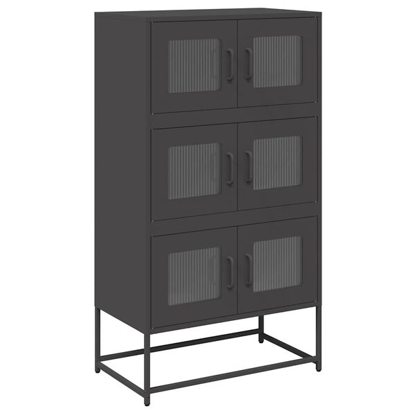 vidaXL Highboard Black 68x39x123 cm Steel