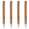 vidaXL Pointed Fence Posts 4 pcs Hazel Wood 90 cm