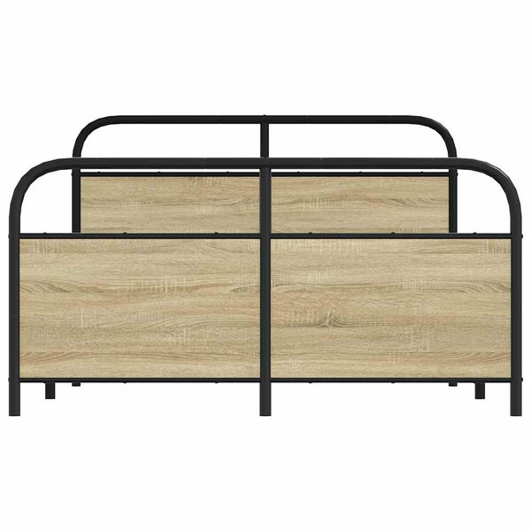 vidaXL Metal Bed Frame without Mattress Sonoma Oak 140x190 cm