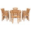 vidaXL 7 Piece Garden Dining Set Solid Teak Wood