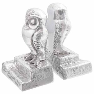 vidaXL Bookends 2 pcs Silver 12 x 9 x 19 cm Aluminium