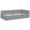 vidaXL Corner Bed Frame Light Grey 90 cm x 190 cm Velvet