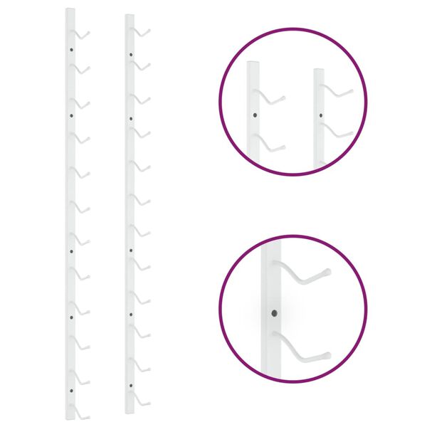 vidaXL Wall Mounted Wine Rack for 12 Bottles White Iron