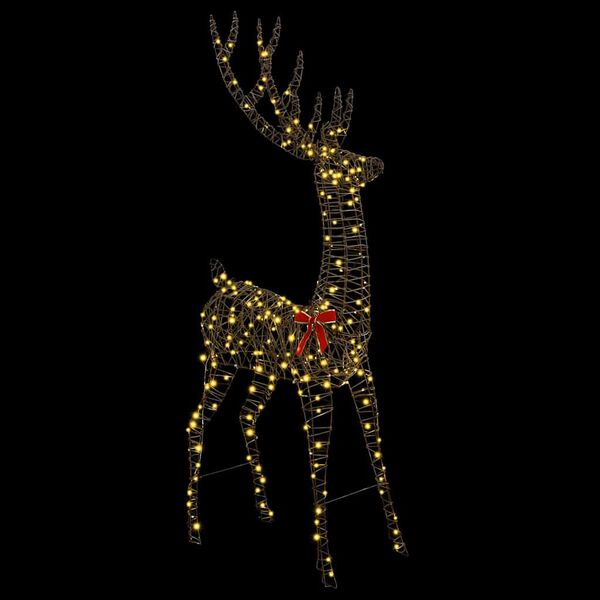 vidaXL 3D Reindeer with 250 LEDs Warm white 180 cm Rattan