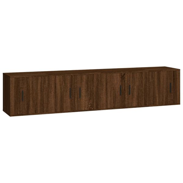 vidaXL 4 Piece TV Cabinet Set Brown Oak Engineered Wood