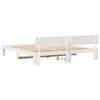 vidaXL Bed Frame with Headboard White 200 x 200 cm Solid Pine Wood