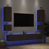 vidaXL 6 Piece TV Wall Cabinets with LED Lights Brown Oak