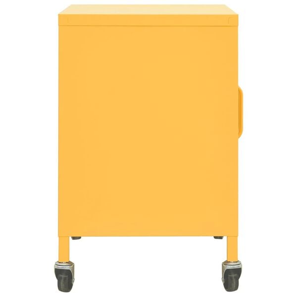 vidaXL Storage Cabinet Mustard Yellow 60x35x56 cm Steel