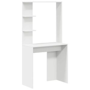 vidaXL Desk White Engineered Wood 78.5 x 37 x 154.5 cm
