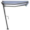 vidaXL Manual Retractable Awning with LED 300x250 cm Blue and White