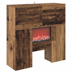 vidaXL Electric Fireplace Old Wood 75 x 24.5 x 75 cm Engineered wood