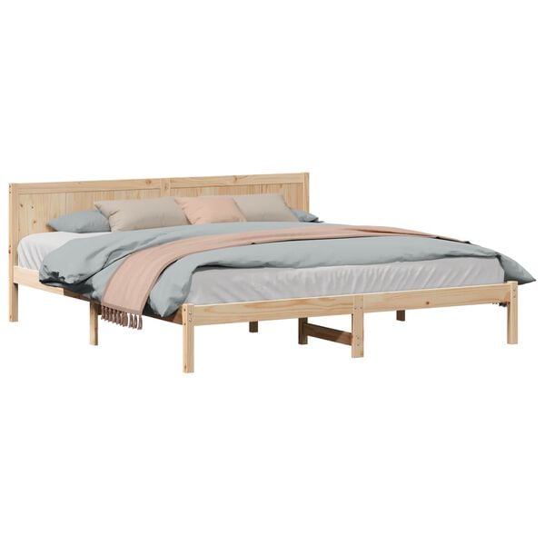 vidaXL Bed Frame Brown 180 x 200 cm Solid Pine wood