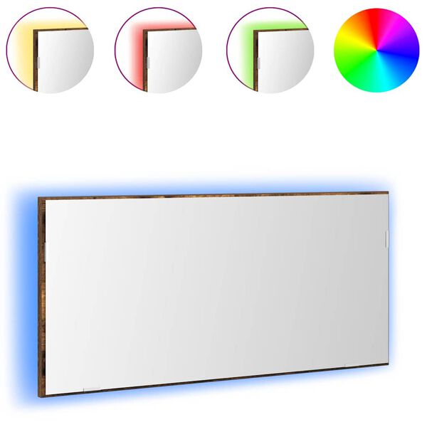 vidaXL Mirror Wall-mounted Brown 80 x 37 cm Glass and Engineered Wood