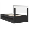 vidaXL Bed Frame with Headboard Black 100 x 200 cm Engineered wood