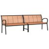 vidaXL Garden Bench Brown 231 cm Wood and Powder-coated Steel
