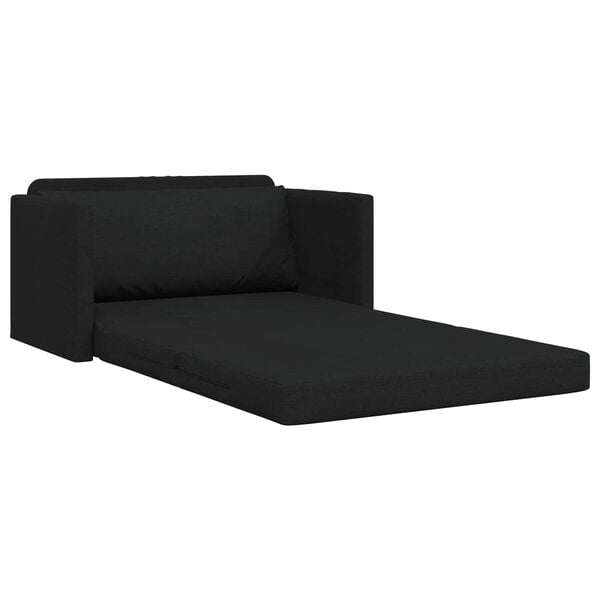vidaXL 2-Seater Folding Sofa Bed Black 124 x 71 x 78 cm Fabric