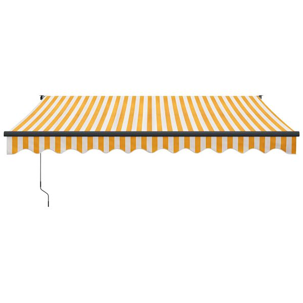 vidaXL Retractable Awning Yellow and White 3x2.5 m Fabric and Aluminium