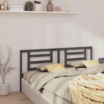 vidaXL Bed Headboard Grey 206x4x100 cm Solid Pine Wood