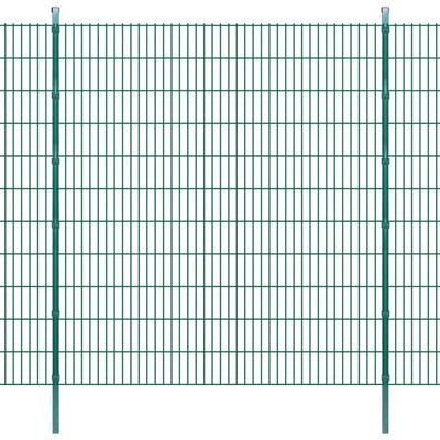 vidaXL 2D Garden Fence Panels & Posts 2008x2230 mm 4 m Green