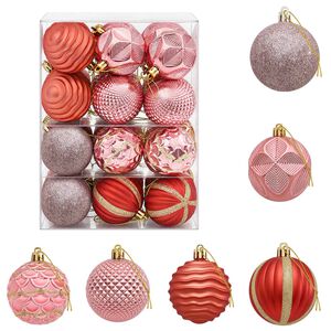 vidaXL Christmas Ball Set 36 pcs Pink and Rose 6 cm Polystyrene